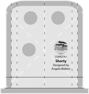 Creative Grids Machine Quilting Tool – Shorty – CGRQTA1 Made in USA, Non-Slip Grip Acrylic Quilting & Sewing Template Ruler for Free-Motion Quilt Patchwork Design Domestic Sewing & Longarm Machines