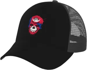 Creative Nepal Patriot Skull National Flag Baseball Cap Adjustable for Men Women Breathable Mesh Back Baseball Caps Casual Outdoor Hat Trucker Hat