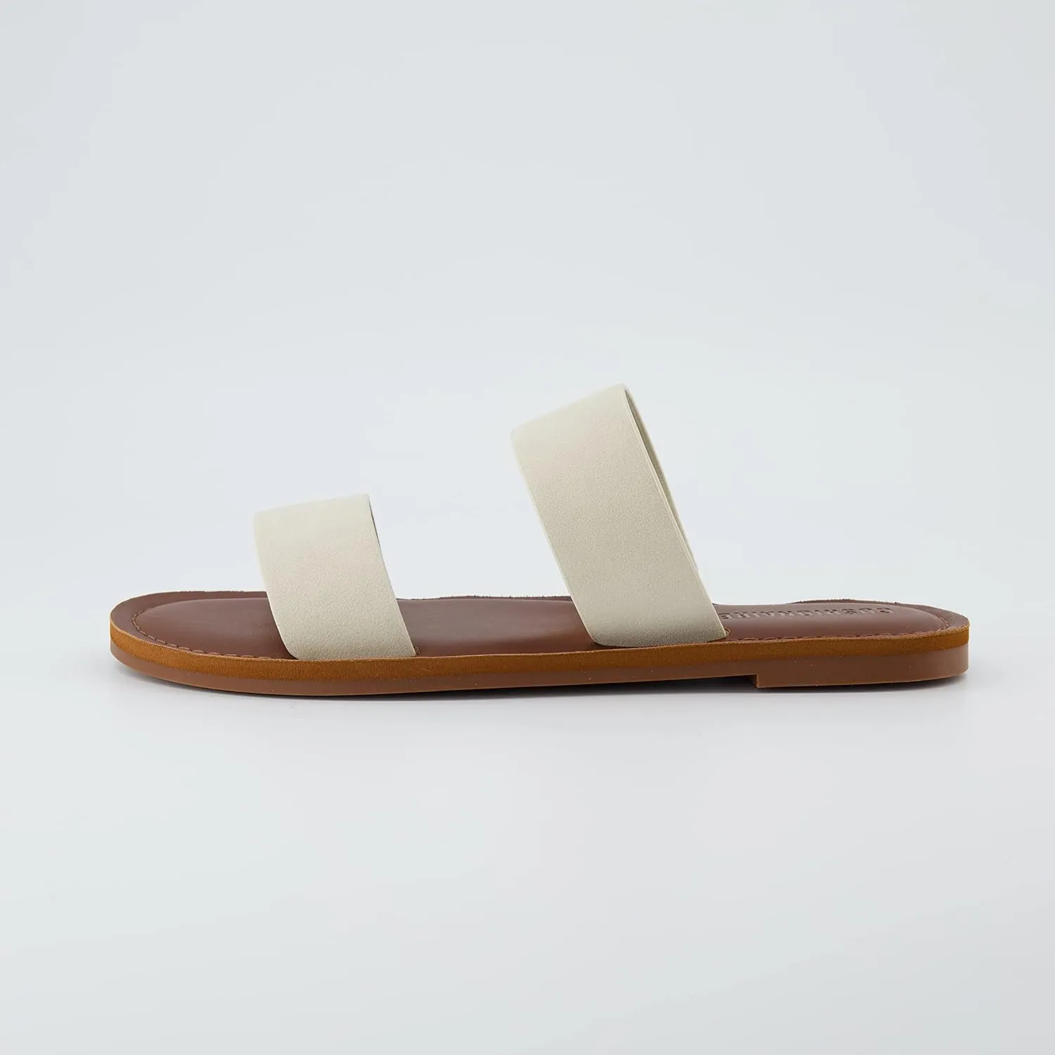 CUSHIONAIRE Women's Calico 2 band slide Sandal with  Comfort Foam