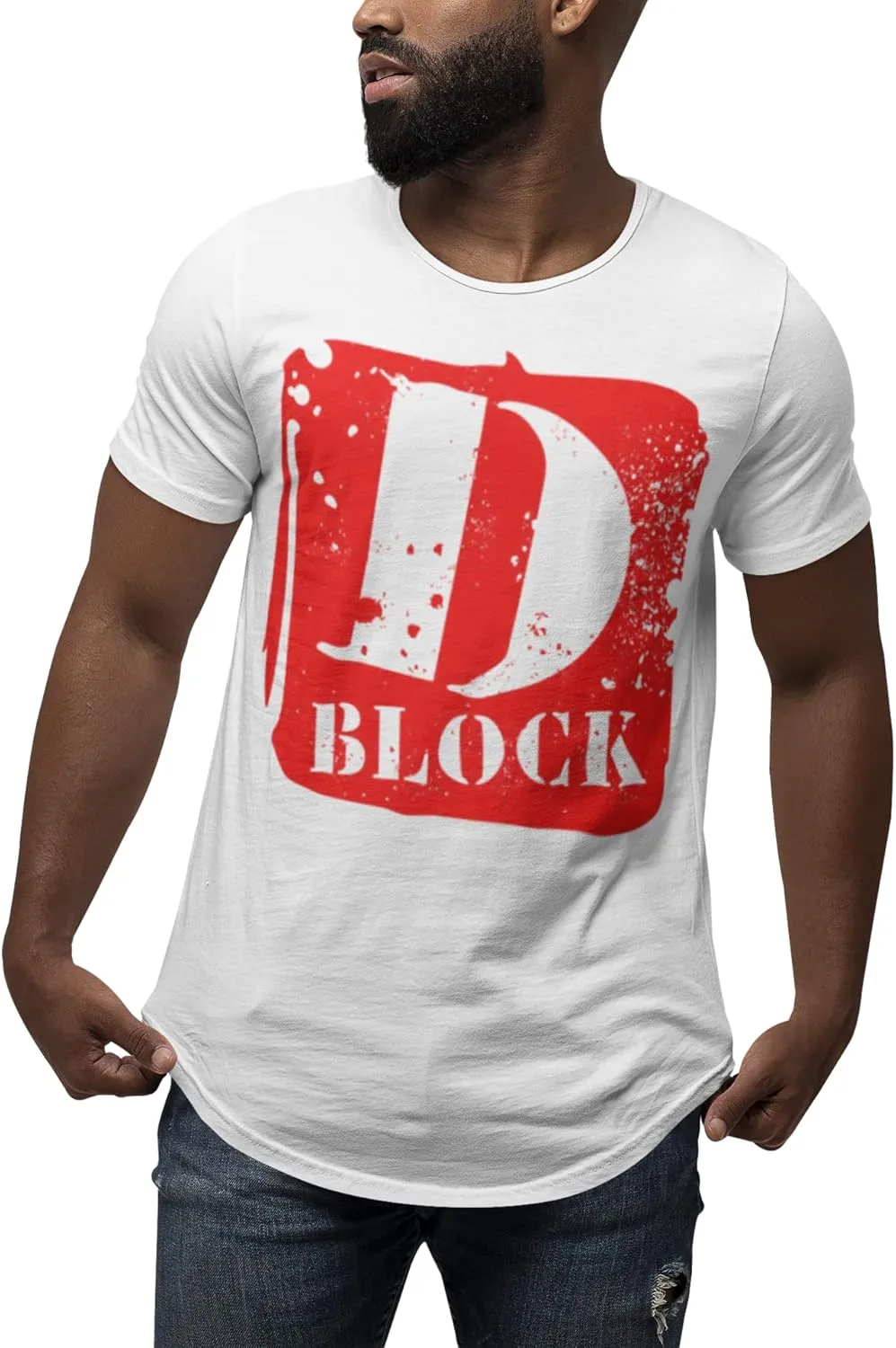 D Block Men's Urban Streetwear Clothing Fashion Trendy T Shirt