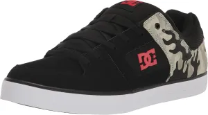 DC Men's Pure Low Top Lace Up Casual Skate Shoe Sneaker, Black Camouflage, 11
