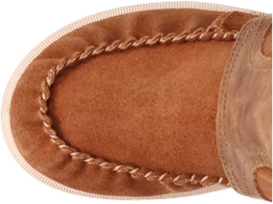 Dingo Womens Lakota Fringe Round Toe Moccasin Casual Boots Over the Knee Mid Heel 2-3" - Black