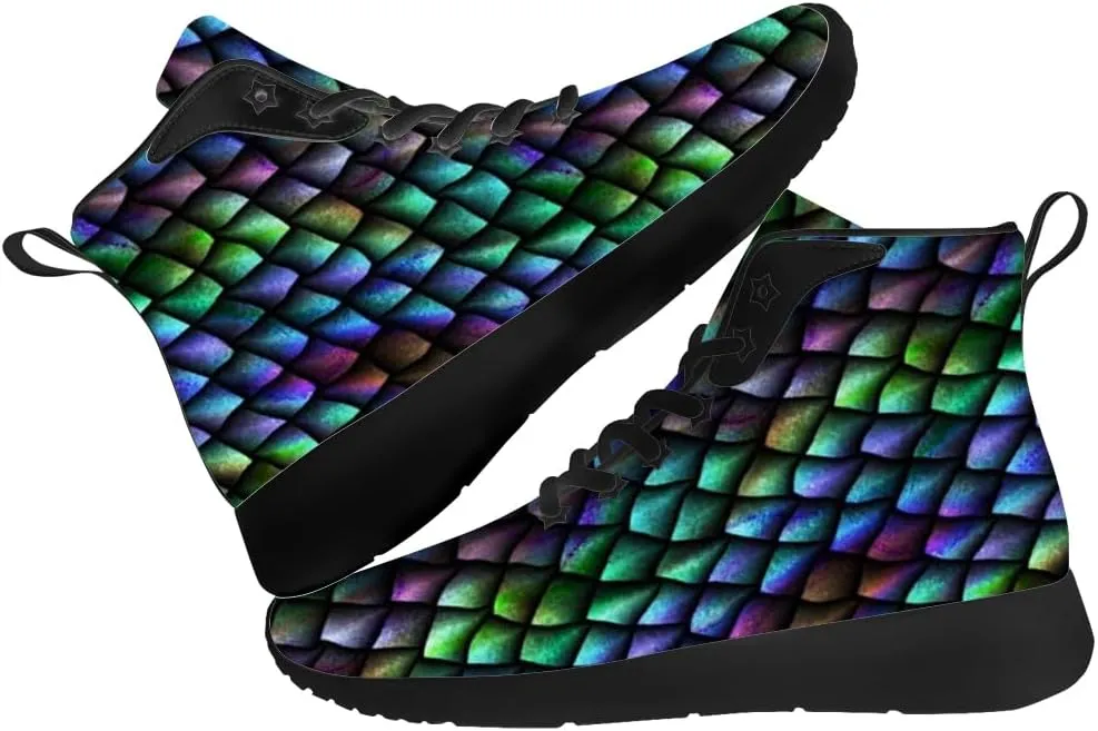 Dragon Scales Shoes for Women Men High Top Sneakers High Top Shoes Gifts for Men Women