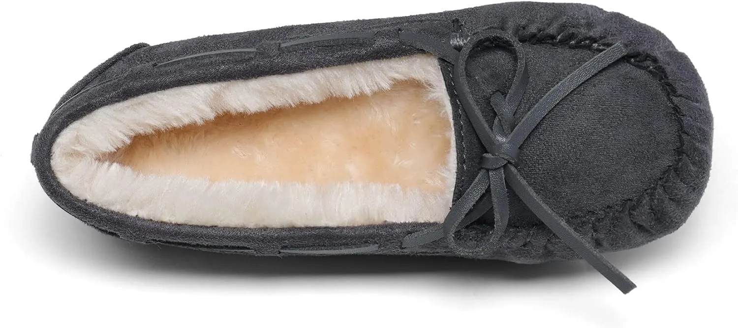 DREAM PAIRS Boys Girls House Slippers Faux Fur Indoor Outdoor Moccasin Shoes