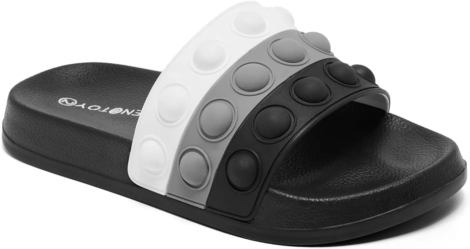 Engtoy Kid Boys Girls Slides Sandals For Kid Unisex Child Slippers Lightweight Non-slip Open Toe Comfy Shower Beach Funny Slide Sandals