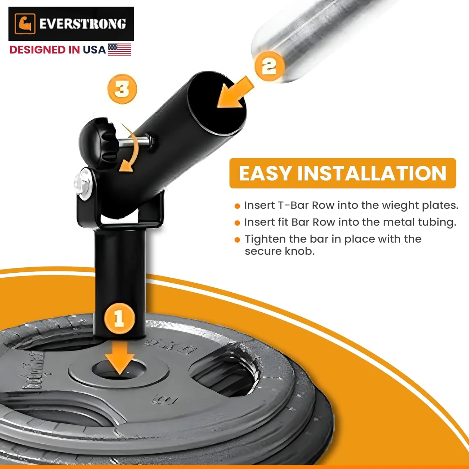 EVERSTRONG T Bar Row Attachment with V Bar Attachment Landmine Handle - 360 Swivel Landmine Attachment for Barbell for Full-Body Workout in Home Gym - Small Spaces - Deadlifts Squats Landmine Stand