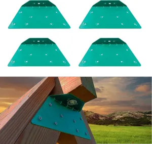 EZ Frame Wooden Swing Accessories, A-Frame Bracket for Swing Set Swing Beam, Swing Fitting, High Strength Support, Green, 4Pcs