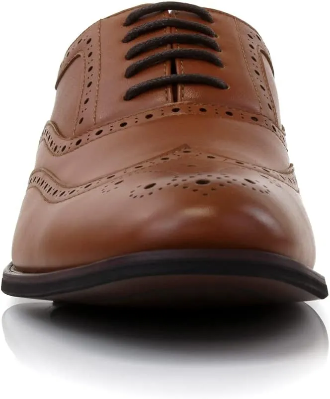 Ferro Aldo Arthur MFA139001D Mens Wingtip Two Tone Oxford Black and White Spectator Dress Shoes