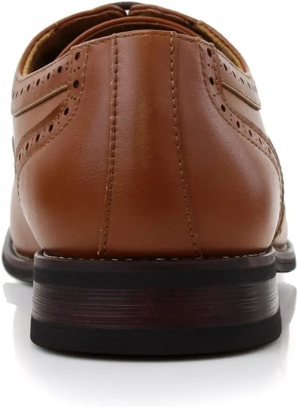 Ferro Aldo Arthur MFA139001D Mens Wingtip Two Tone Oxford Black and White Spectator Dress Shoes