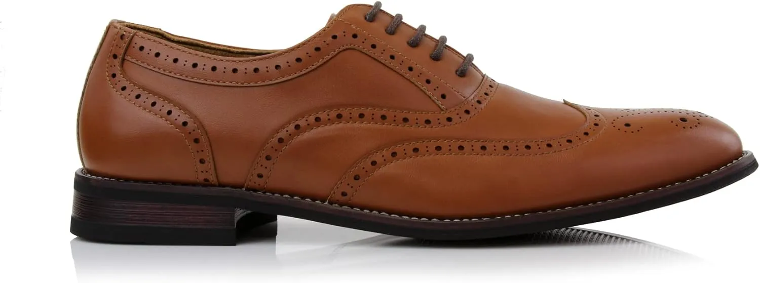 Ferro Aldo Arthur MFA139001D Mens Wingtip Two Tone Oxford Black and White Spectator Dress Shoes