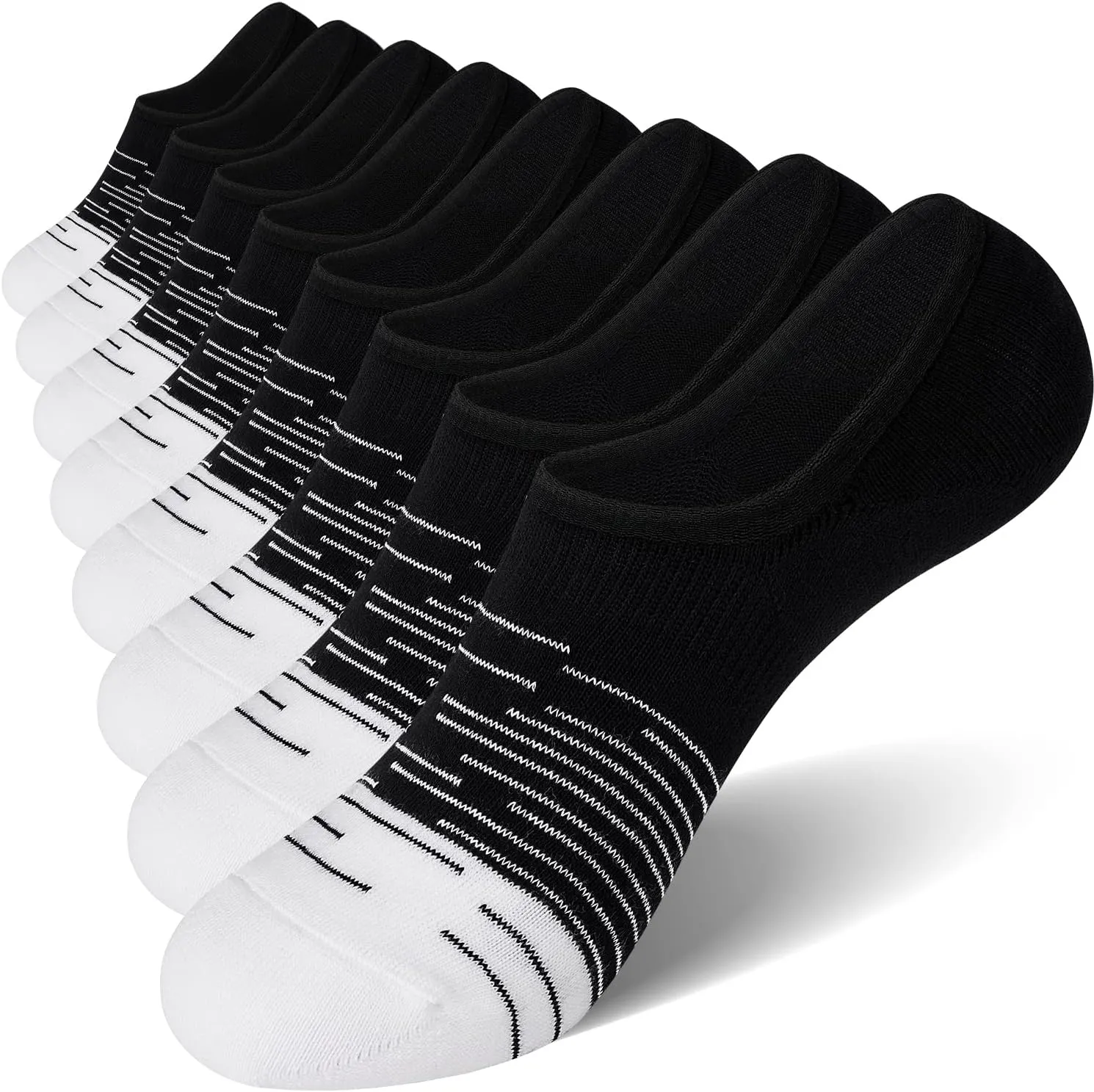 FITRELL 8 Pack Women's No Show Socks Size 6-9/9-11 Non-slip Boat socks