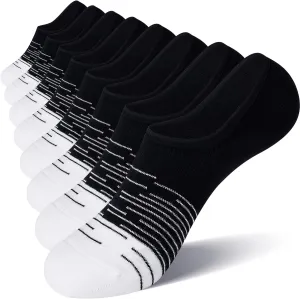 FITRELL 8 Pack Women's No Show Socks Size 6-9/9-11 Non-slip Boat socks