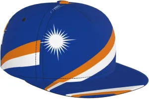 Flag of The Marshall Islands Outdoor Sports Baseball Cap, Daily Sports Adjustable Fashionable Flat Brim hat, Unisex Four-Season Outdoor Sports Cap, Black