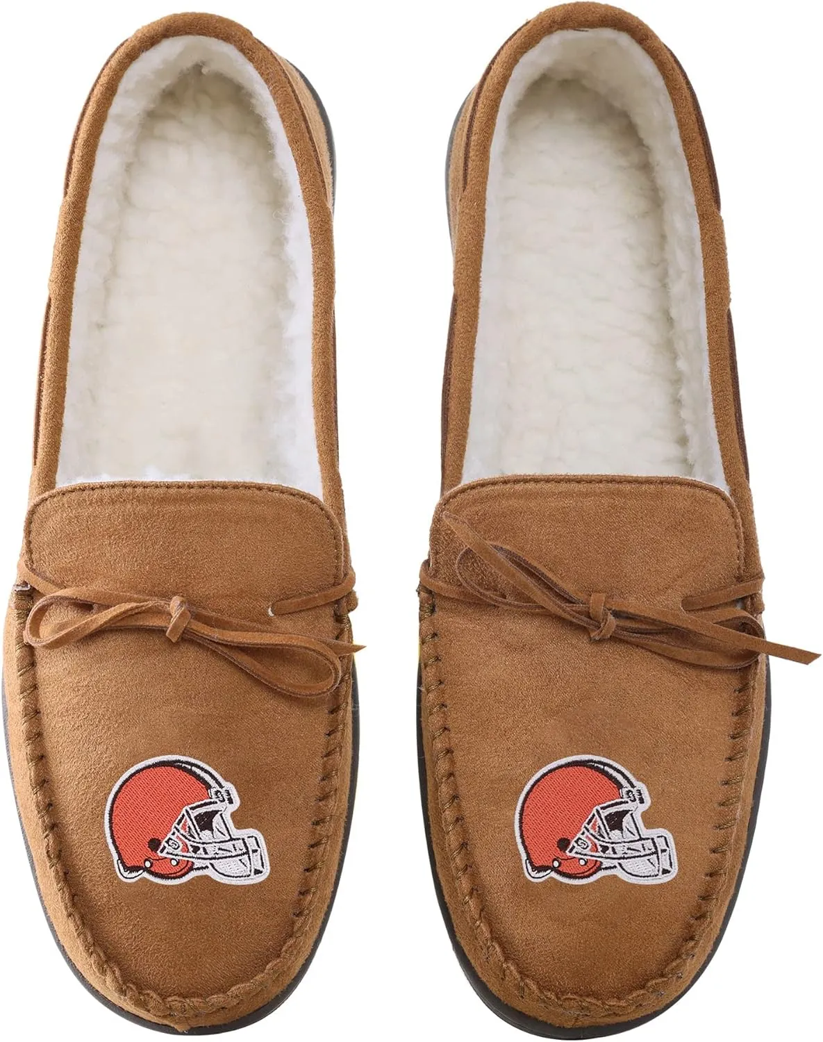 FOCO Men's NFL Football Team Logo Moccasin Slippers