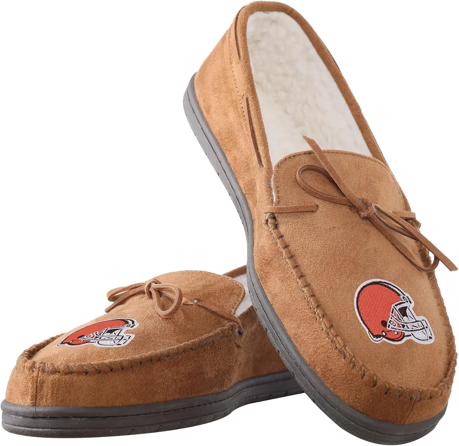FOCO Men's NFL Football Team Logo Moccasin Slippers