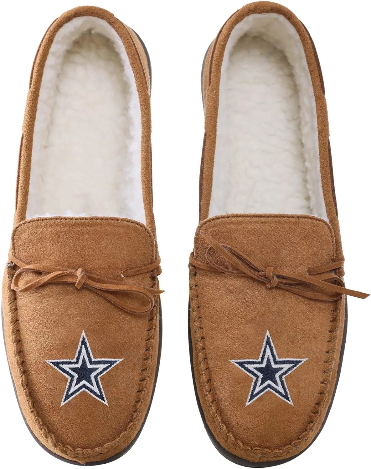 FOCO Men's NFL Football Team Logo Moccasin Slippers