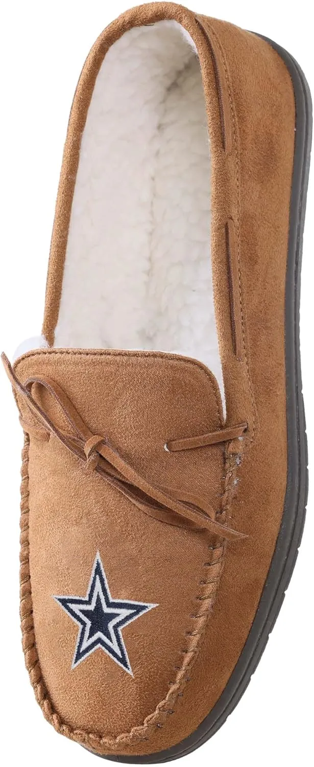 FOCO Men's NFL Football Team Logo Moccasin Slippers