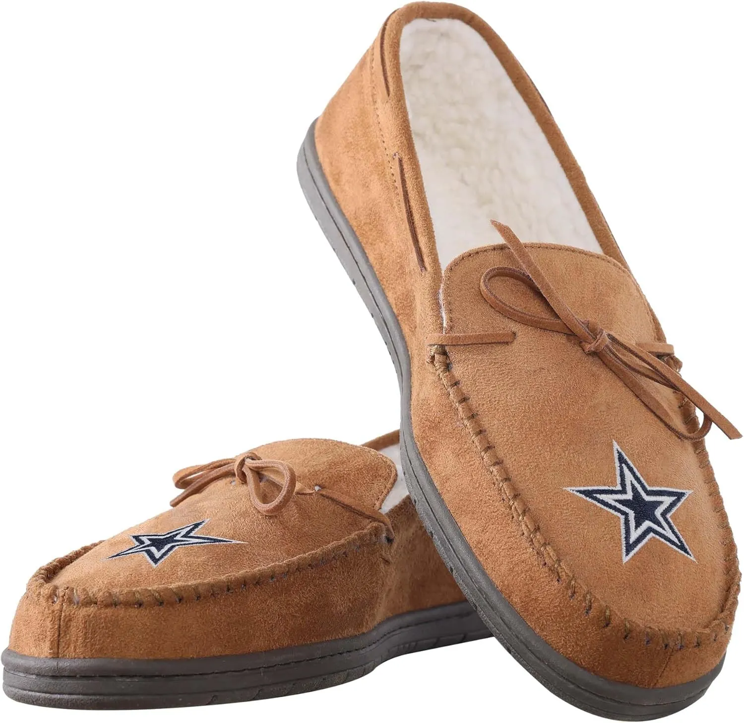 FOCO Men's NFL Football Team Logo Moccasin Slippers