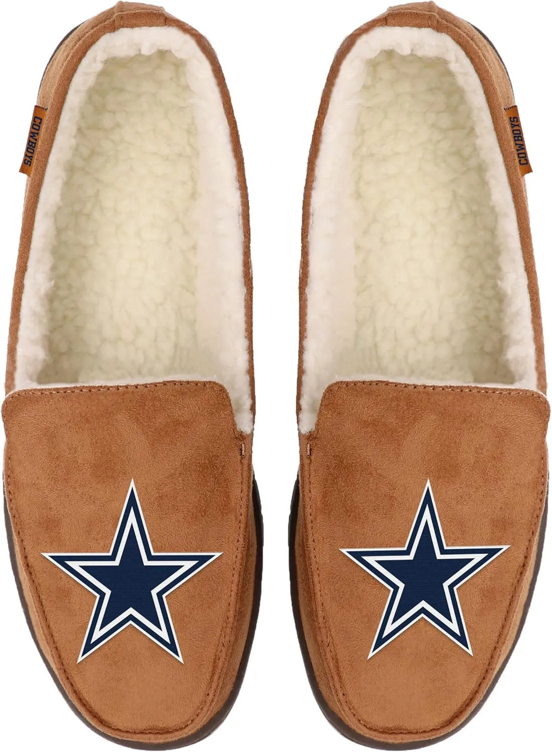 FOCO Men's NFL Football Team Logo Moccasin Slippers