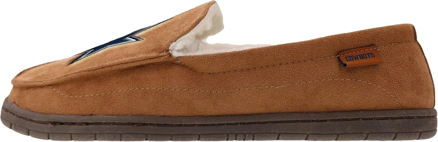 FOCO Men's NFL Football Team Logo Moccasin Slippers