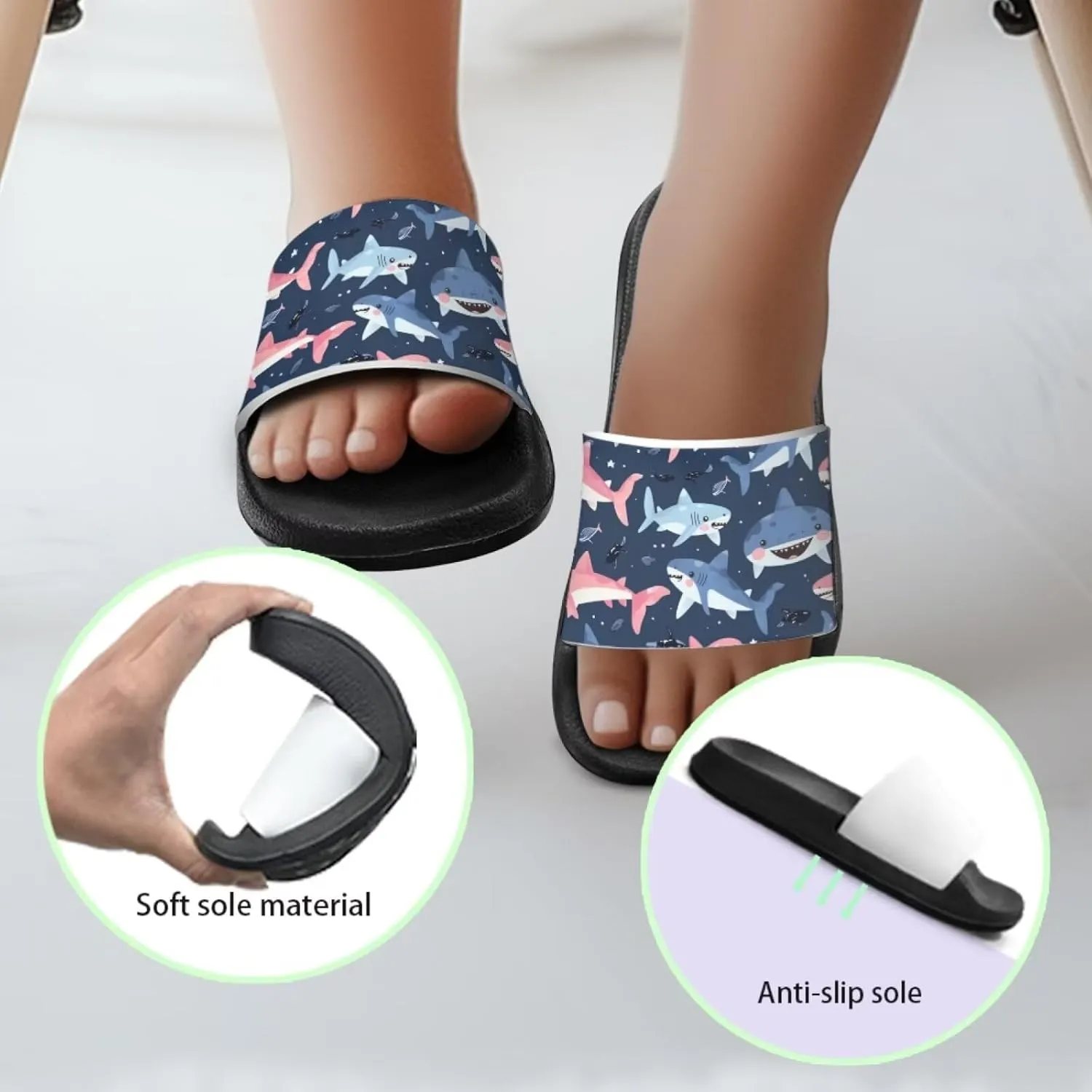 Forchrinse Kids Slides for Boys Girls House Slippers Arch Support Sport Sandals Summer Beach Slippers