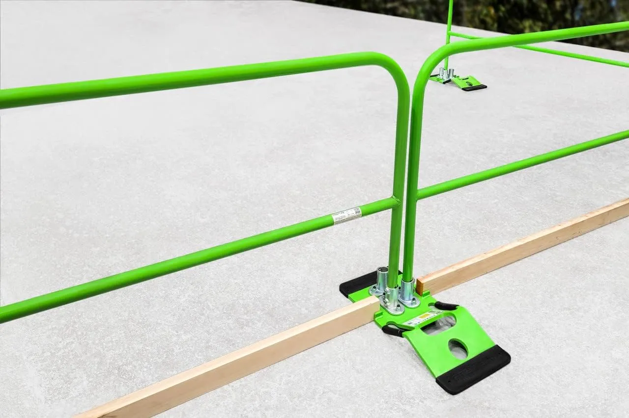 Frontline GUS Guardrail System Non-Penetrating Complete Kit | Superior Resistance to Impact Loads | OSHA Compliant (Green, Guardrail 100 Lnft)