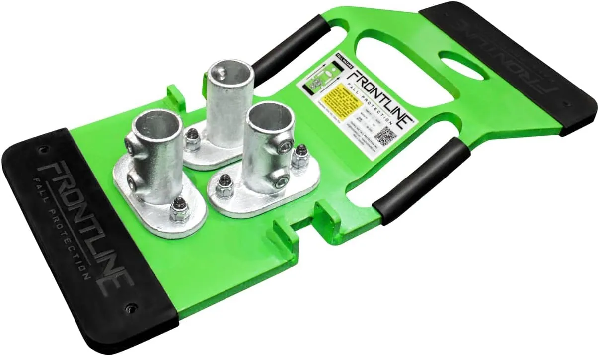 Frontline GUS Guardrail System Non-Penetrating Complete Kit | Superior Resistance to Impact Loads | OSHA Compliant (Green, Guardrail 100 Lnft)