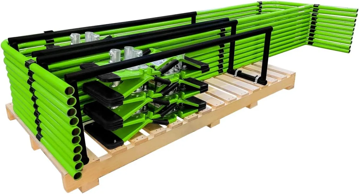 Frontline GUS Guardrail System Non-Penetrating Complete Kit | Superior Resistance to Impact Loads | OSHA Compliant (Green, Guardrail 100 Lnft)