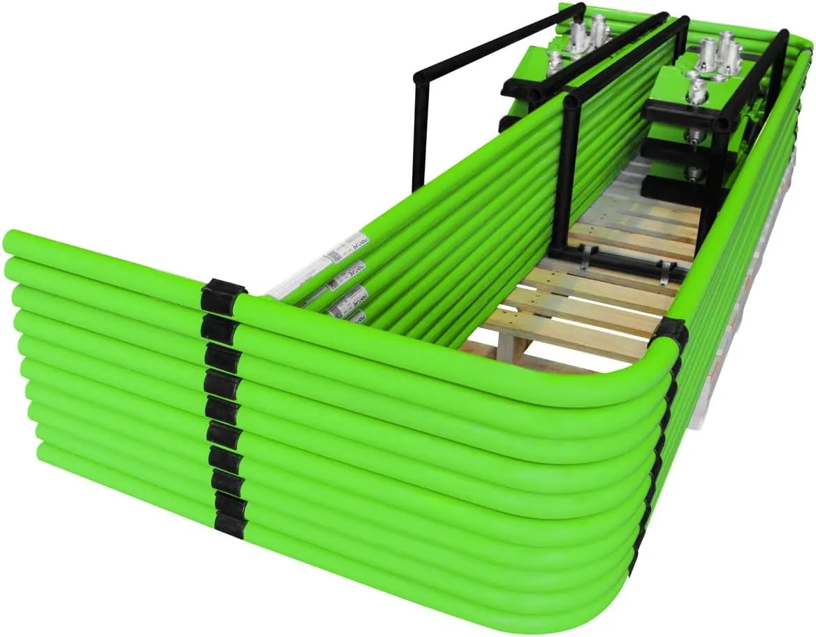 Frontline GUS Guardrail System Non-Penetrating Complete Kit | Superior Resistance to Impact Loads | OSHA Compliant (Green, Guardrail 100 Lnft)