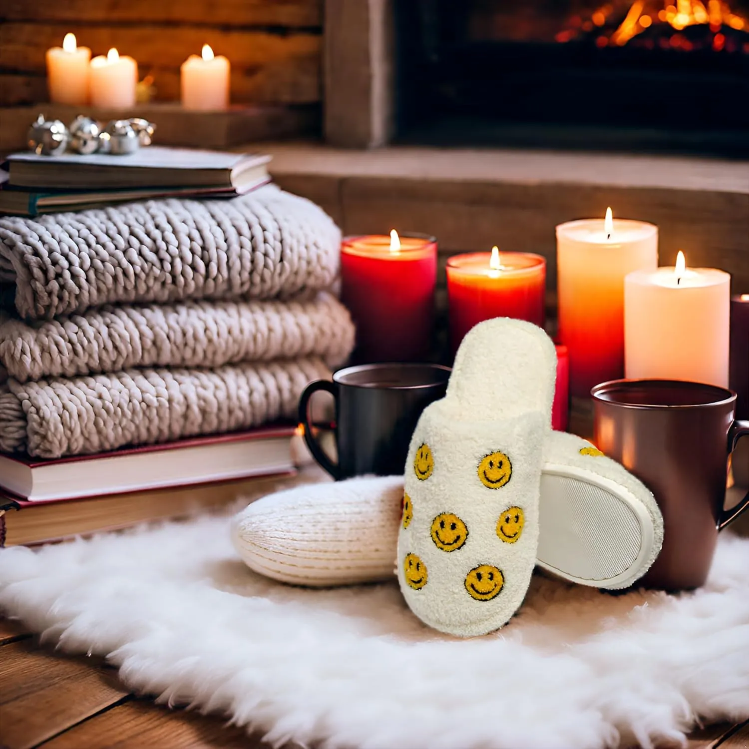 Funky Junque Cozy Microfiber Women's Slippers with Non-Slip Sole - Easter Designs, Spring Patterns