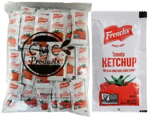 Gift Set: 100 Count Ketchup Packets - in CMC Products Food Safe Slide Seal Bag, packaged by CMC Products with Spreader