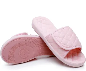Git-up Womens Orthotic Slippers with Arch Support for Plantar Fasciitis Pain Relief,Open Toe Adjustable Memory Foam Slide House Slippers