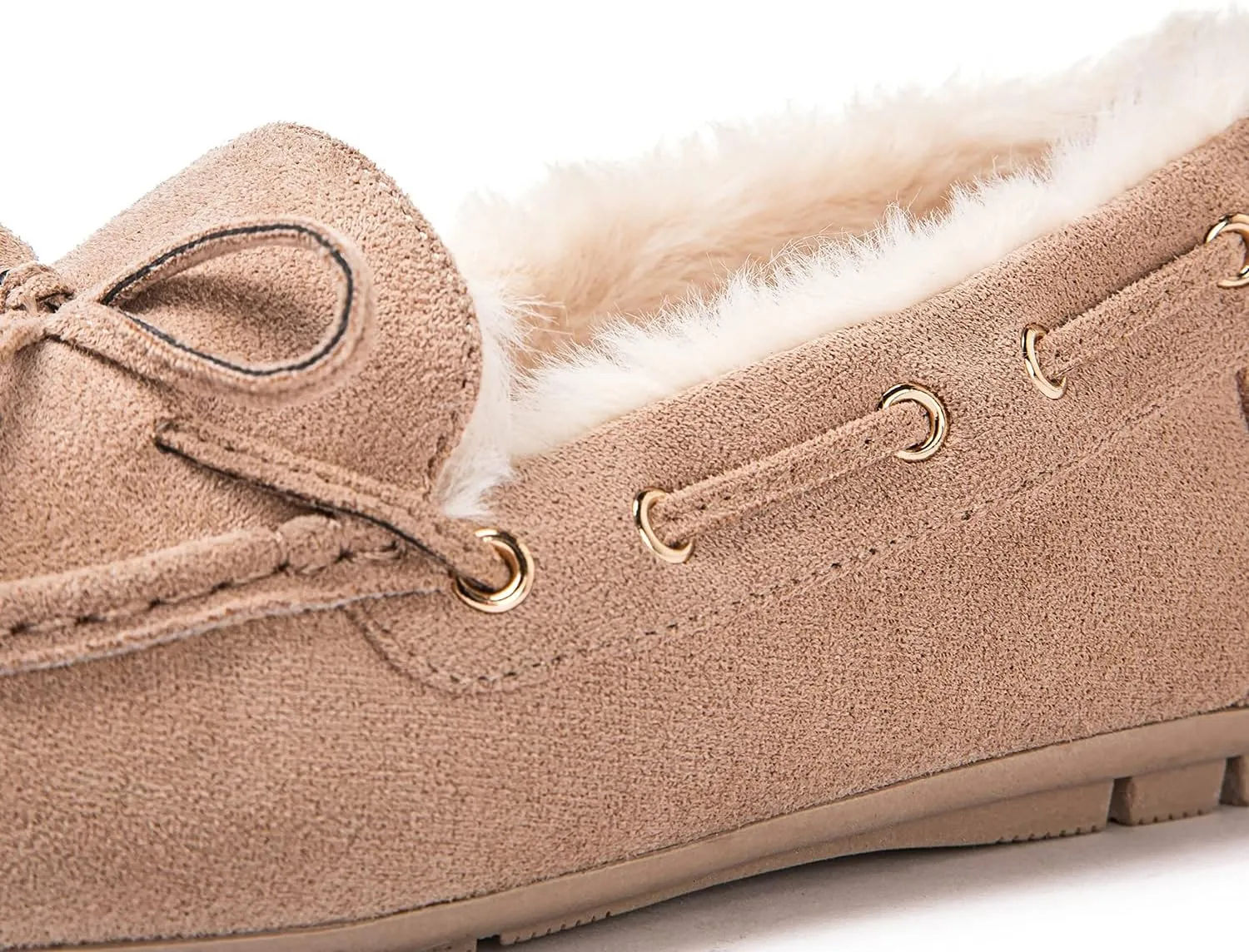 GLOBALWIN Women's Moccasins Shoes Winter Indoor Outdoor Faux Fur Lined Slippers