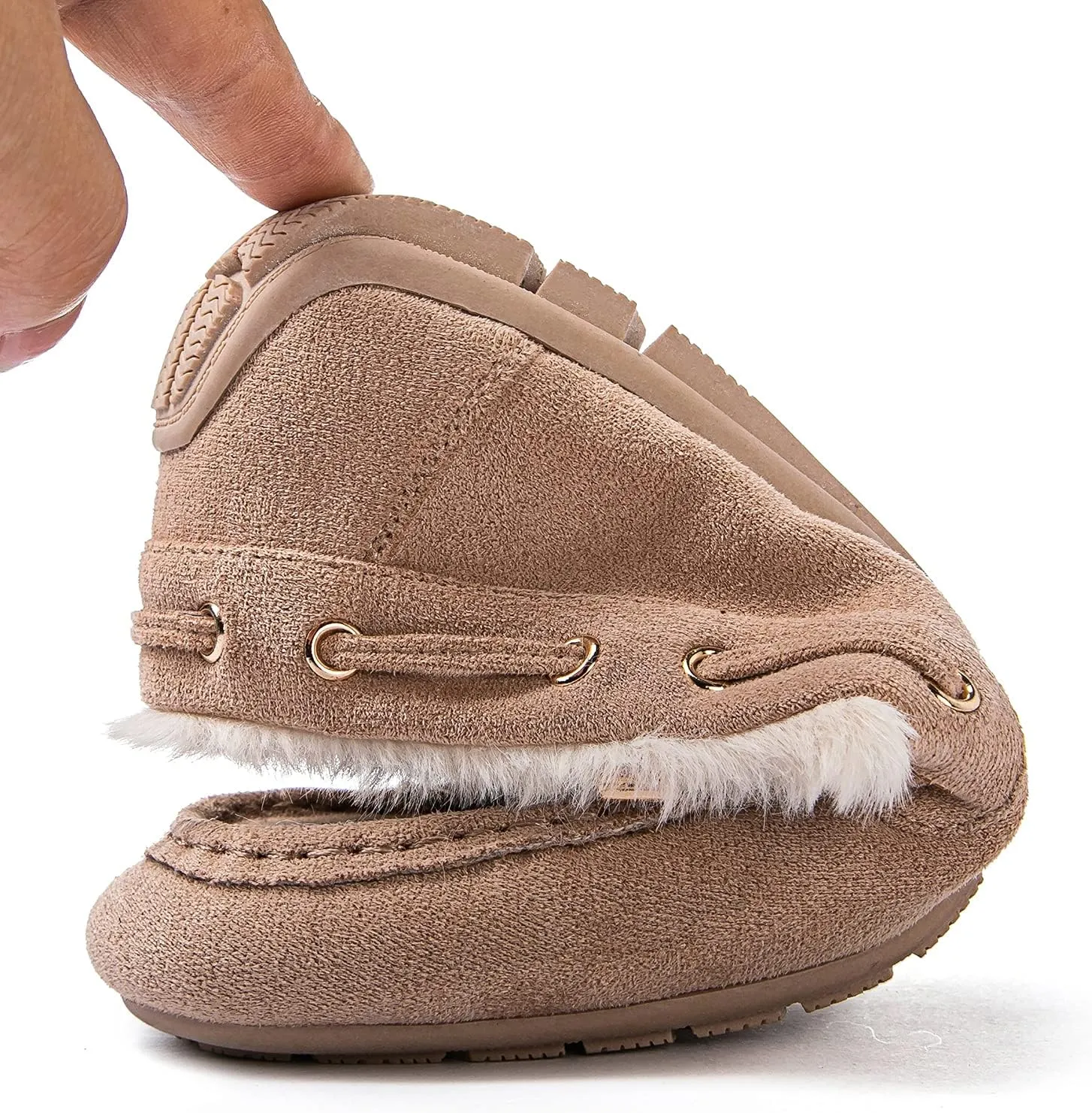 GLOBALWIN Women's Moccasins Shoes Winter Indoor Outdoor Faux Fur Lined Slippers