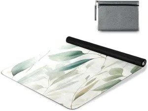 Green Leaves Yoga Mat Tear Resistance & Thick Gym Fitness Mat,Non Slip Natural Rubber Yoga Mat for Yoga, Pilates & Floor Workouts