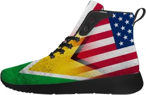 Guyana Flag Shoes for Women Men High Top Sneakers High Top Shoes Gifts for Women Men