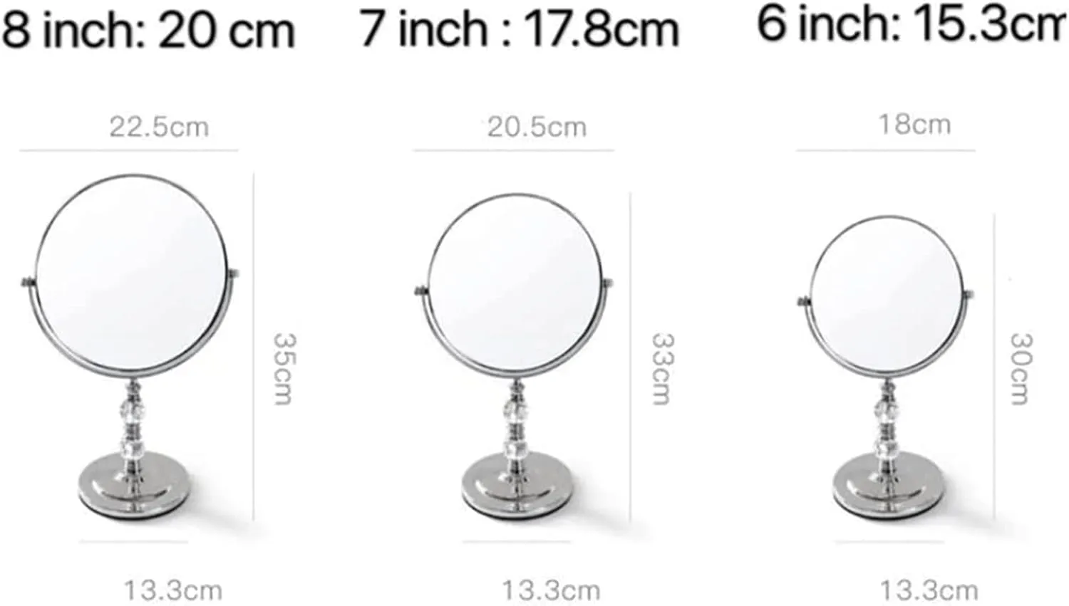 Hand Mirror, Mirror Double-Sided Makeup Mirror, 360° Rotating Magnifying Vanity Mirror, Makeup Beauty Tools Cosmetic Mirror for Home Dormitory Beautiful(6Inch)