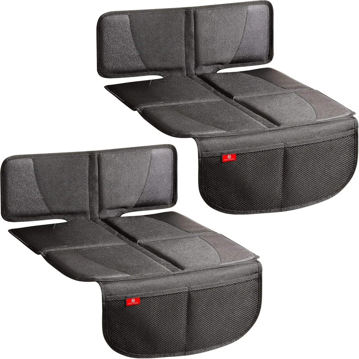 Helteko Carseat Protector with Thickest Padding, 2 Pack Auto Seat Pad from Waterproof & Stain Resistant for Child Baby , Kick Mat Material for Leather and Fabric Seat