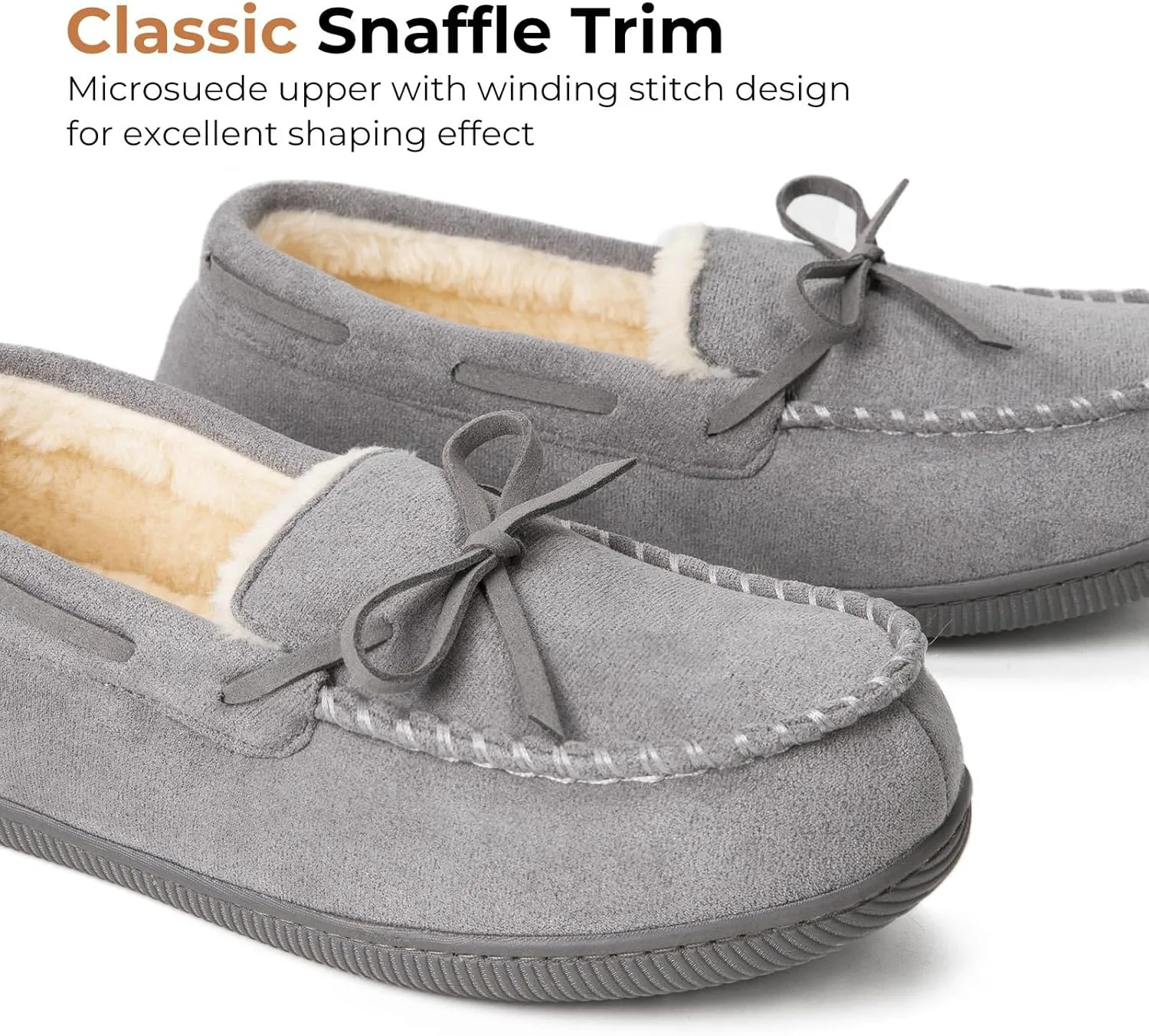 HomeTop Women's Moccasins House Slippers Memory Foam Indoor Outdoor Ladies Shoes