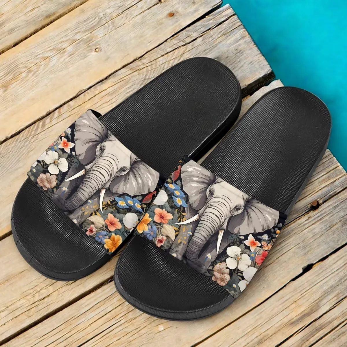 Howilath Novelty Patten Slippers for Women Men, Non-Slip Single Band Slide Sandals Open Toe Soft Sole Flat Sandals