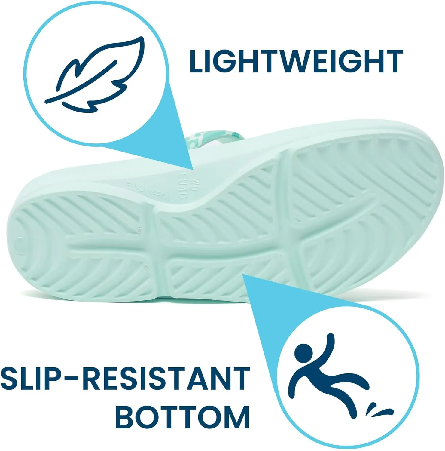 HUHV Recovery Comfort Sandals- Orthopedic Flip-Flop and Slide Sandals with Arch Support and Extra Cushion EVA Footbed for Men and Women