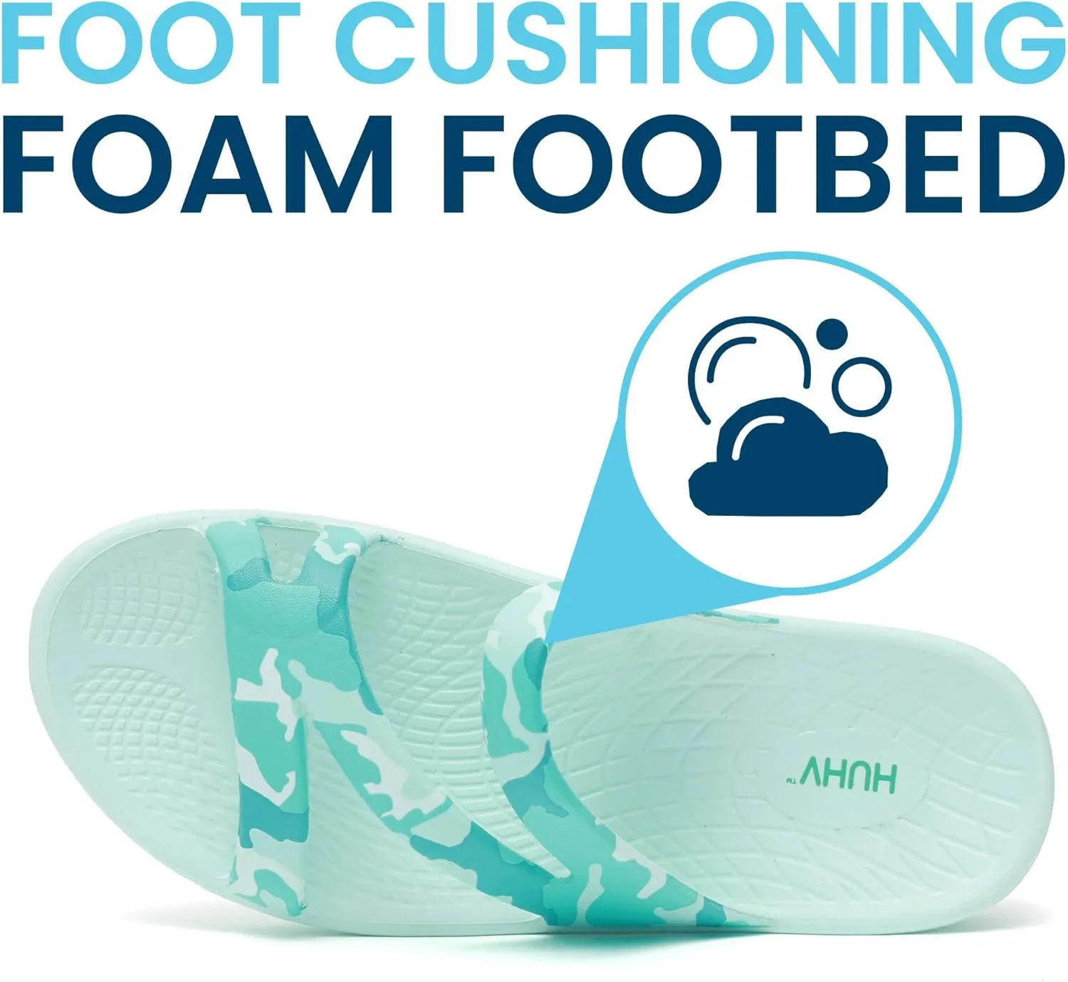 HUHV Recovery Comfort Sandals- Orthopedic Flip-Flop and Slide Sandals with Arch Support and Extra Cushion EVA Footbed for Men and Women