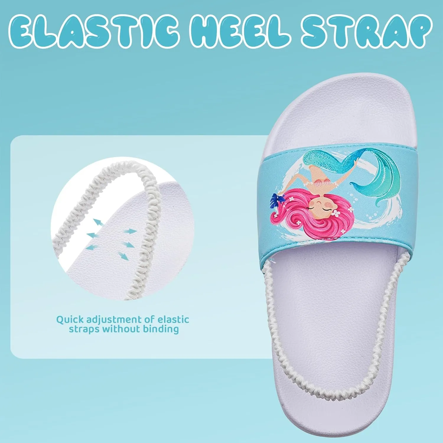 IceUnicorn Kids Girls Slide Sandals Toddler Slippers Boys Non-slip Summer Casual Beach Water Shoes for Indoor & Outdoor
