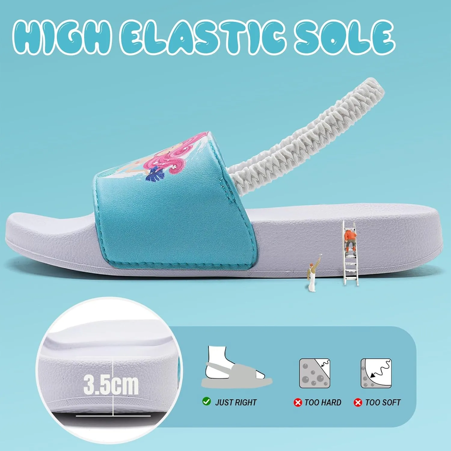 IceUnicorn Kids Girls Slide Sandals Toddler Slippers Boys Non-slip Summer Casual Beach Water Shoes for Indoor & Outdoor