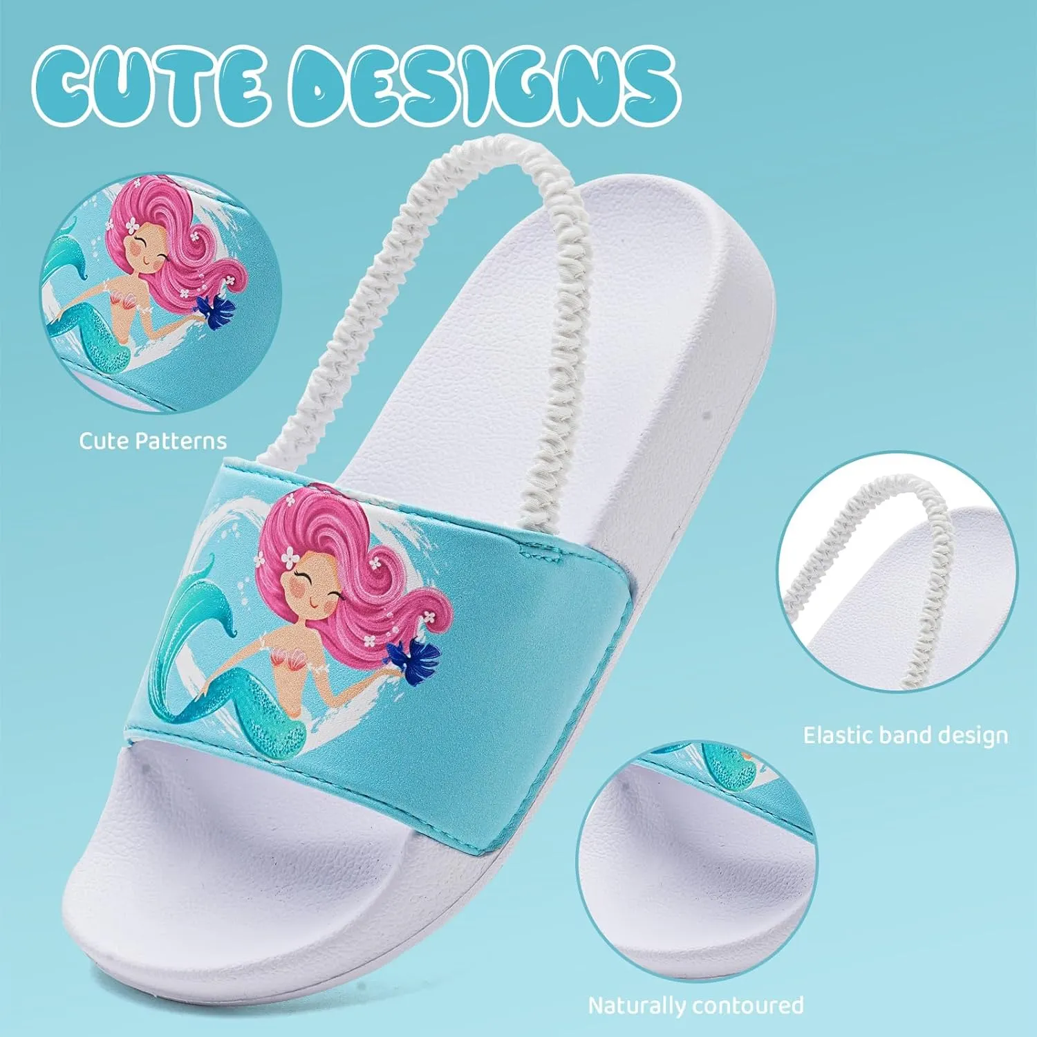 IceUnicorn Kids Girls Slide Sandals Toddler Slippers Boys Non-slip Summer Casual Beach Water Shoes for Indoor & Outdoor