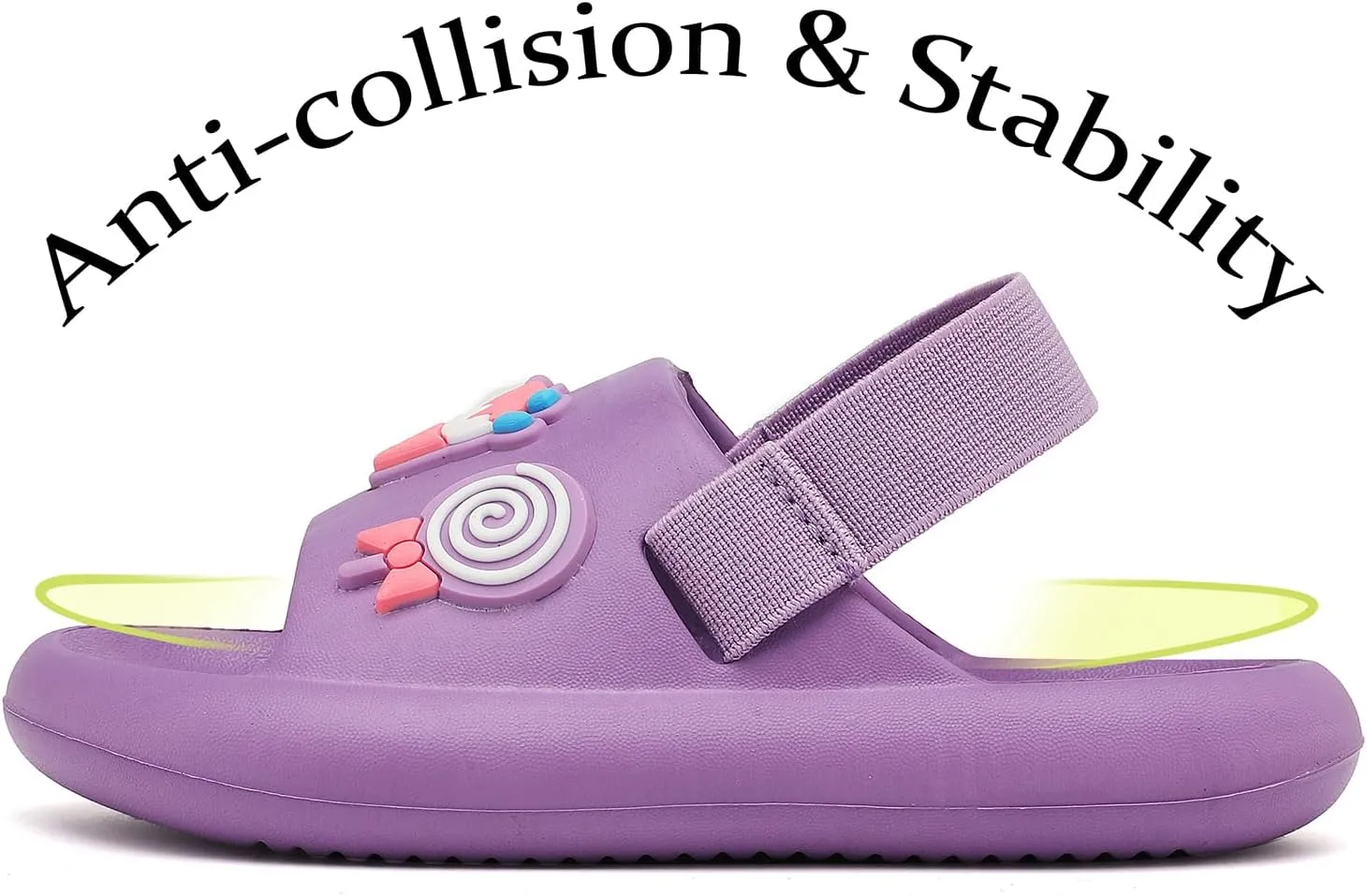 INMINPIN Toddler Boys Girls Slides Sandals Comfort Beach Pool Shower Slippers with Elastic Back Strap