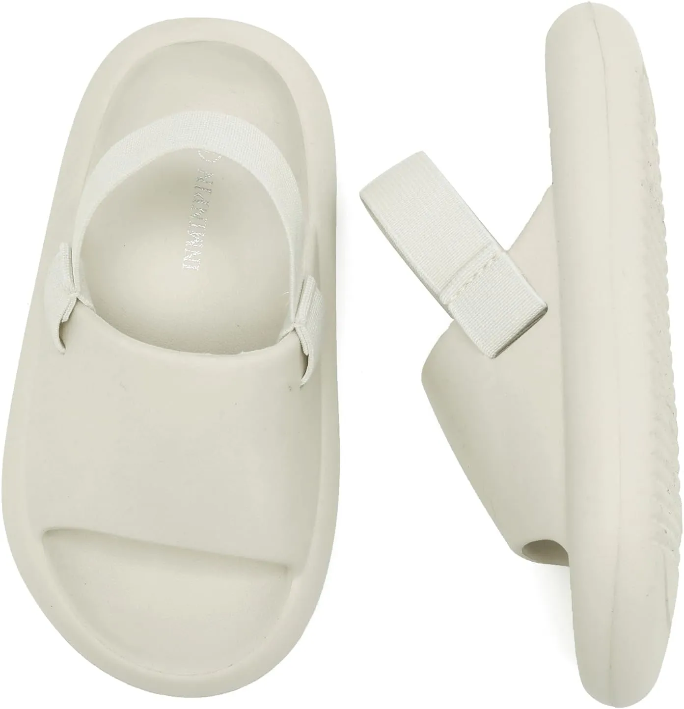 INMINPIN Toddler Boys Girls Slides Sandals Comfort Beach Pool Shower Slippers with Elastic Back Strap