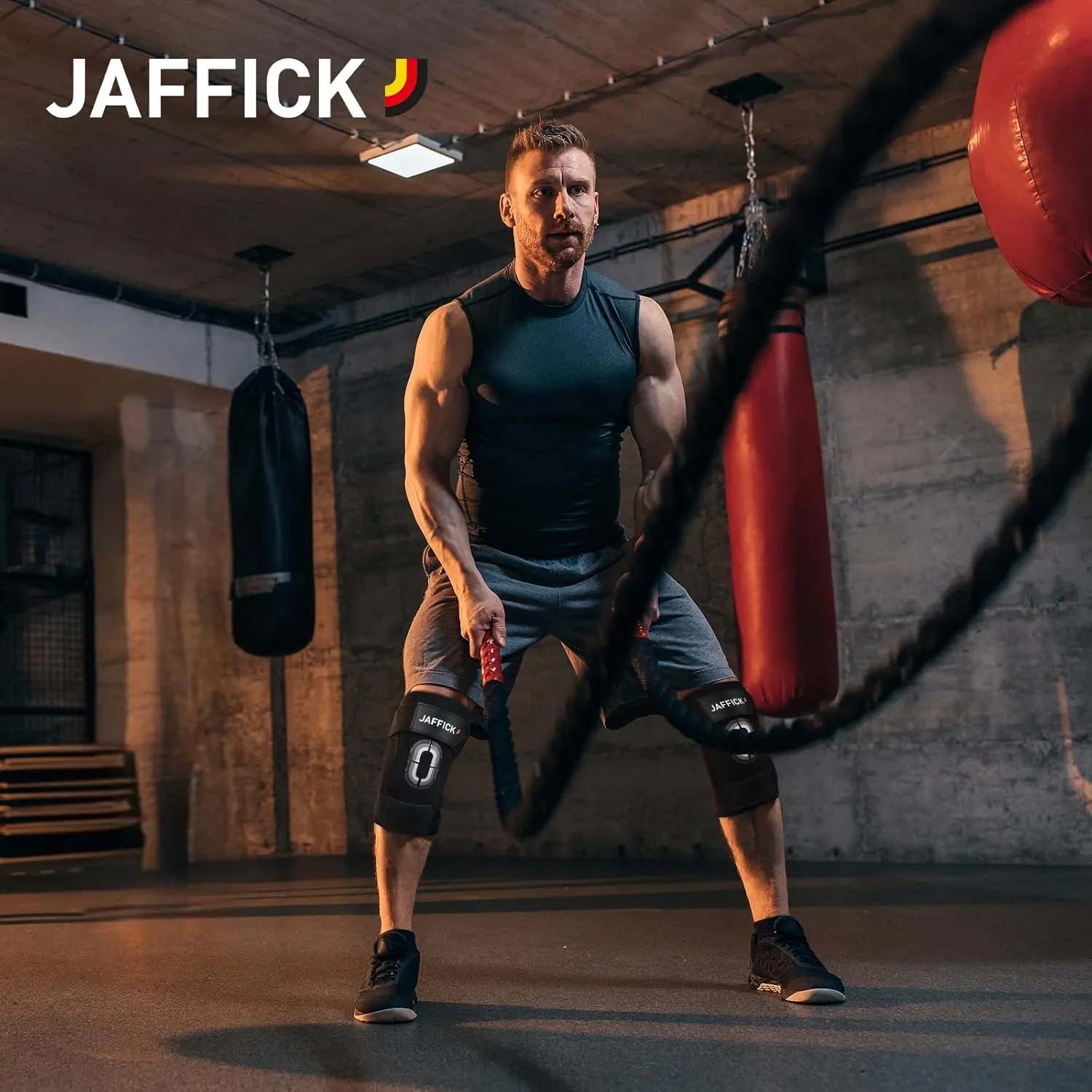 Jaffick Knee Sleeves (1 Pair),Double Layer Compression Knee Braces for Suitable for Squats, Weightlifting, Powerlifting, Gym Exercises, Unique Pressure Belt Design，7MM Neoprene Sleeves