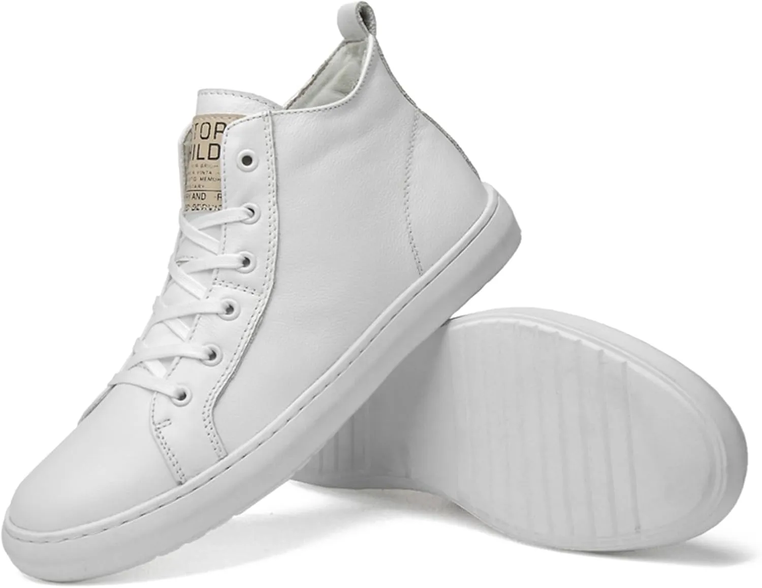 JiuQing Men's Fashion Dress Sneaker High Top Lace-Up Oxfords Side Zipper Casual