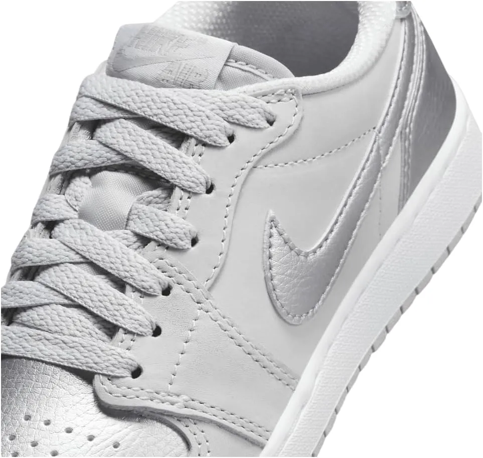 Jordan Air 1 Low OG Wolf Grey Big Kids' Shoes (CZ0858-002, Neutral Grey/Metallic Silver-White)